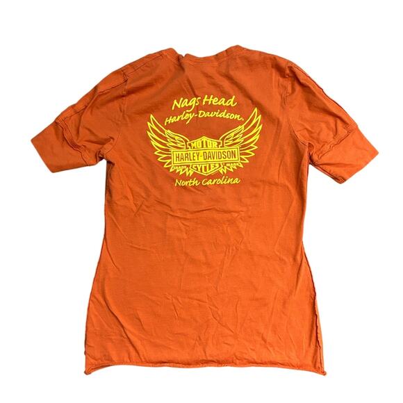 Harley Davidson Nags Head Orange wing top Small - Picture 2 of 6